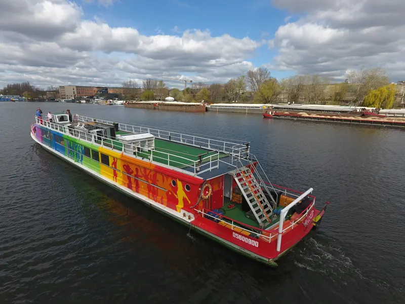 MS Lexator von oben auf der Spree
